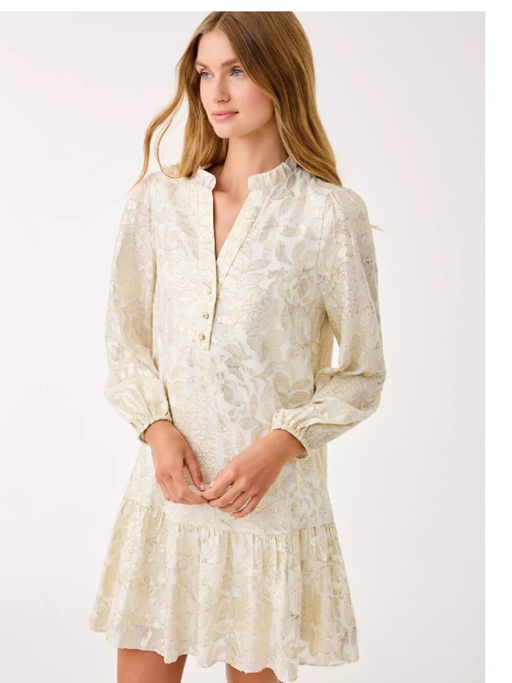 Lilly Pulitzer Evaline Silk Dress Coconut Floral Bloom Silk Clip size 8